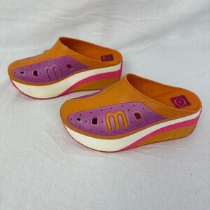 Melissa Orange and Purple Platform Mules